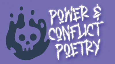power and conflict poetry skull graphic